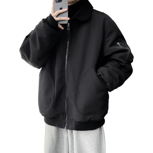 2025港风羊羔毛棉衣 冬装保暖棉袄男装大码外套XZ415-M011P120图片