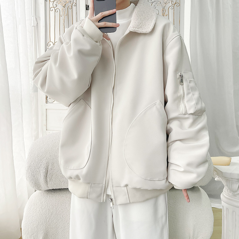2025港风羊羔毛棉衣冬装保暖棉袄男装大码外套XZ415-M011P120,男装棉衣,星座415