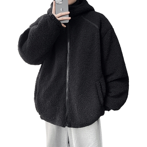 2025冬港风羊羔毛棉衣连帽加厚加绒棉袄大码男装XZ415-YG1000P110图片