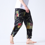 2025春秋新款风印花纯棉长裤休闲裤XZ415-K86P50四季有货，男装休闲裤，星座415