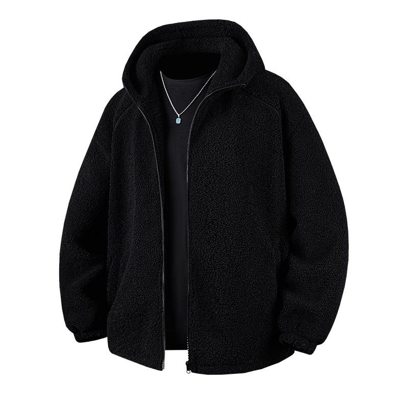 2025冬装羊羔毛棉衣连帽加厚加绒棉袄大码男装XZ415-YG1000P110,男装棉衣,星座415
