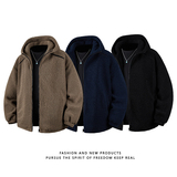 2025冬装羊羔毛棉衣连帽加厚加绒棉袄大码男装XZ415-YG1000P110，男装棉衣，星座415