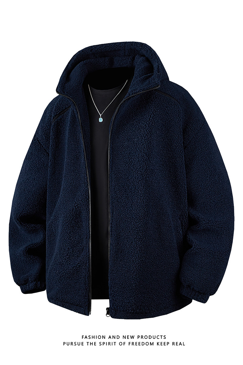 2025冬装羊羔毛棉衣连帽加厚加绒棉袄大码男装XZ415-YG1000P110,男装棉衣,星座415