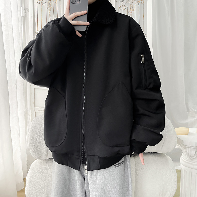 2025港风羊羔毛棉衣冬装保暖棉袄男装大码外套XZ415-M011P120,男装棉衣,星座415