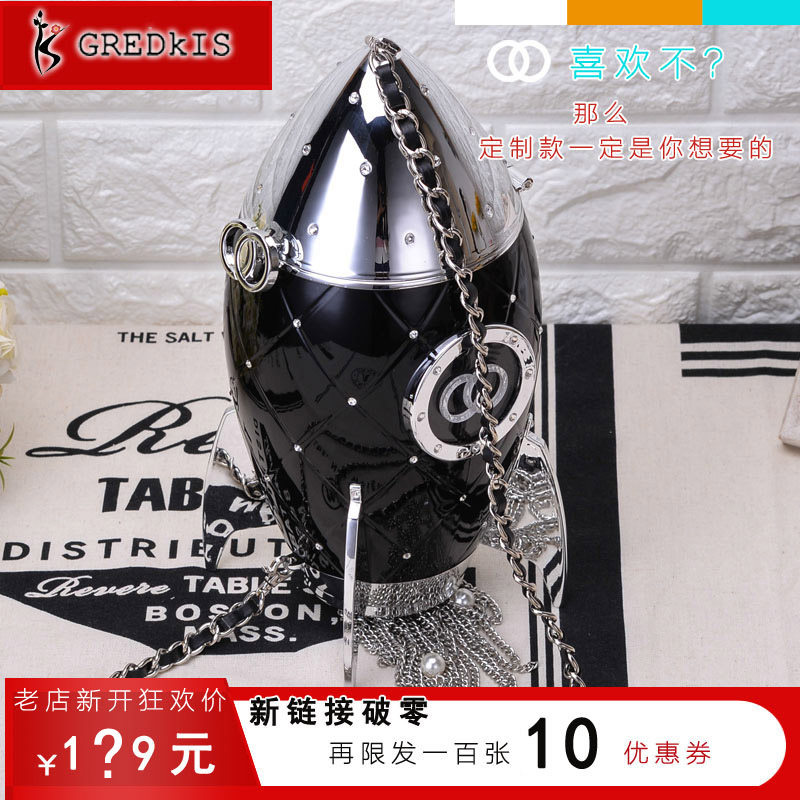 小香风明星同款亚克力流苏火箭包小众设计时尚网红小单肩斜挎包