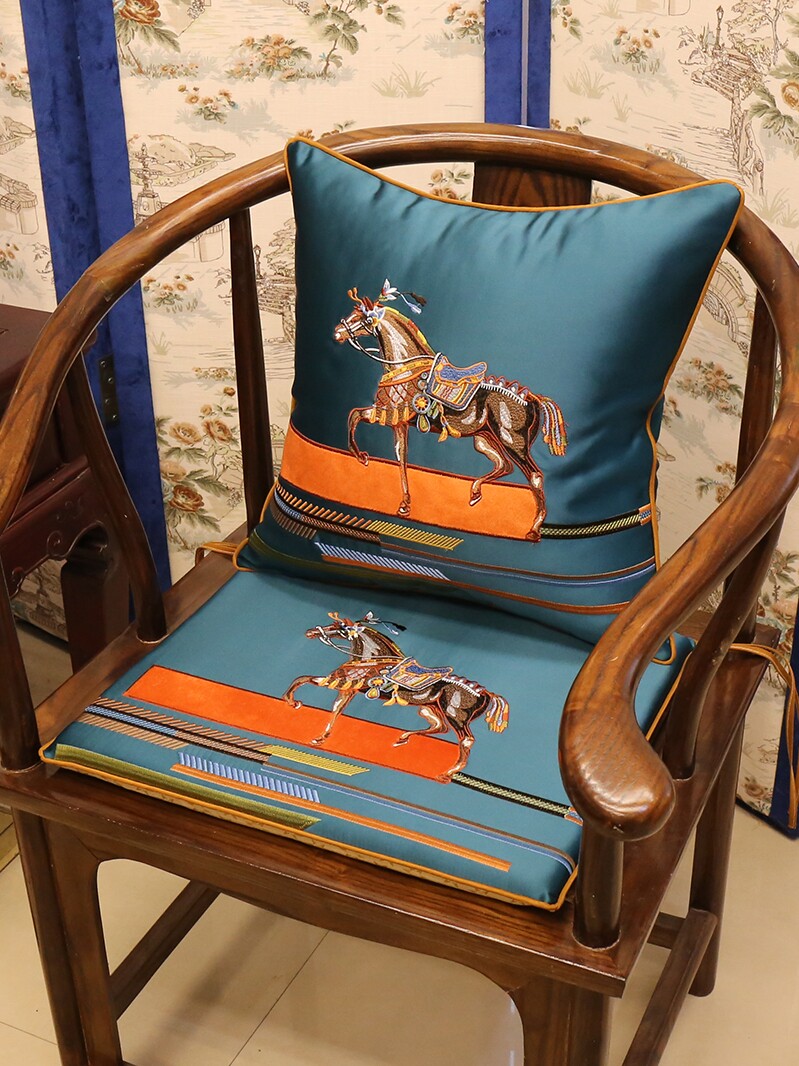 Mahogany Sofa Cushion Chinese Dining Chair Solid Wood Furniture Circle Chair Taishi Chair Official Hat Chair Cushion Chair Chair Cushion Tea Chair