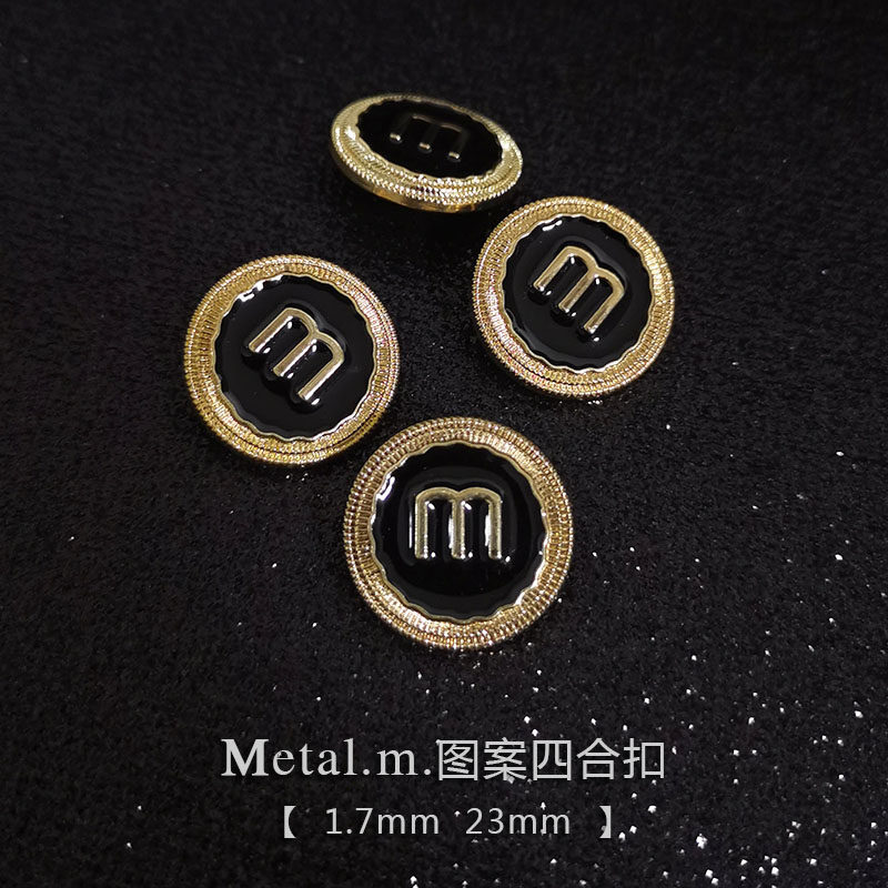 金属图案四合扣M字母按扣暗扣毛呢貂绒西装子母扣 羽绒毛衣针织扣