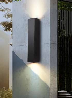 户外壁灯过道防水室外墙灯方形长筒双头现代简约露台走廊庭院灯具