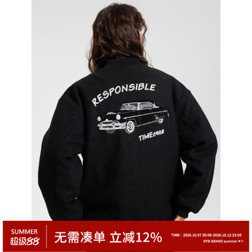 RPBBRAND秋冬宽松字母印花外套