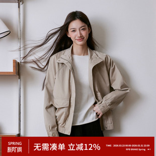 夹克上衣 宽松休闲小众工装 RPB BRAND韩系ins通勤秋冬立领拉链女款