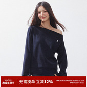 RPB 毛衣女 慵懒廓形宽松卫衣针织衫 BRAND 松弛感斜领露肩长袖