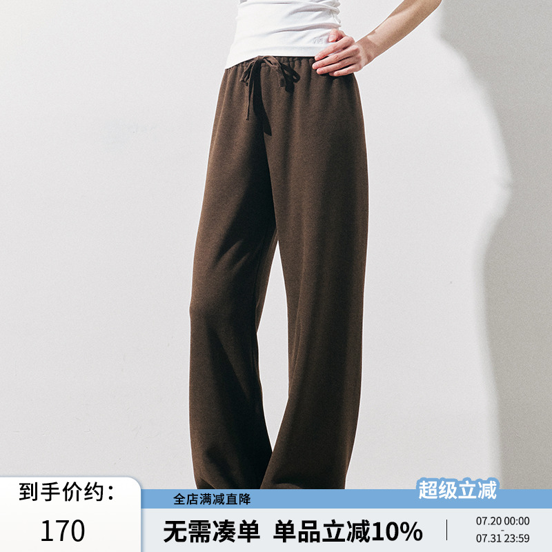 RPB BRAND超绝质感垂感慵懒风显瘦直筒阔腿休闲百搭卫裤运动长裤