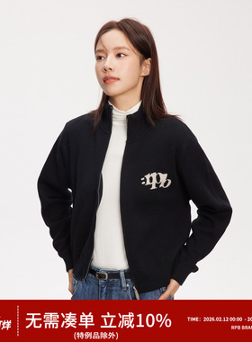 RPB BRAND韩系休闲ins风短款立领拉链百搭针织毛衣春款上衣外套