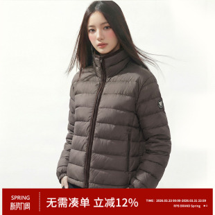 90白鸭绒排骨羽绒服女保暖外套轻冬季 显瘦立领短款 BRAND美式 RPB