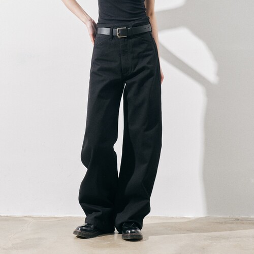 RPB BRAND 简约通勤高腰显瘦弯刀裤直筒牛仔裤女宽松长裤子