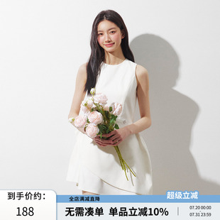RPB 高腰顯瘦A字裙 半身裙女春夏新款 BRAND連衣裙簡(jiǎn)約百搭純色無(wú)袖