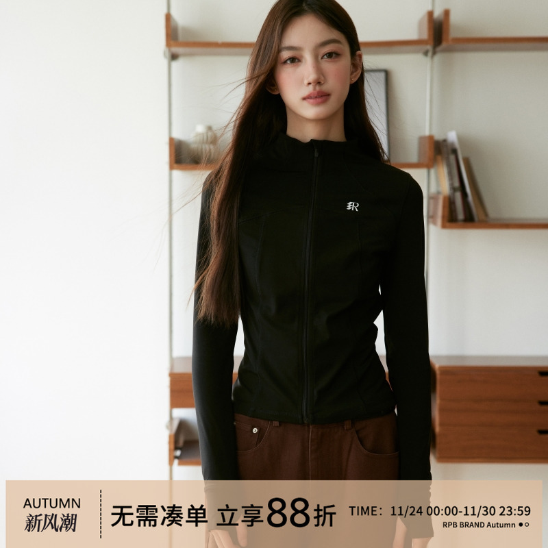 RPBBRAND黑色修身立领短外套