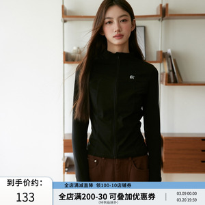 RPB BRAND修身超显瘦包裹性好运动拼接立领薄款拉链长袖开衫外套