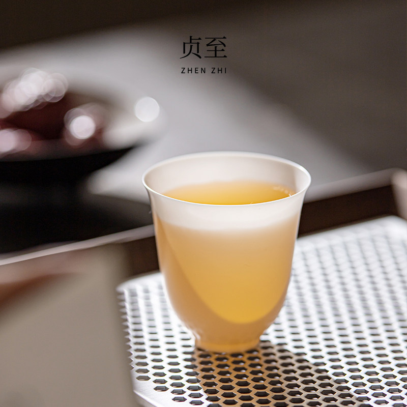 贞至超薄胎手工陶瓷茶杯功夫茶具品茗杯主人杯单杯高端白瓷礼品