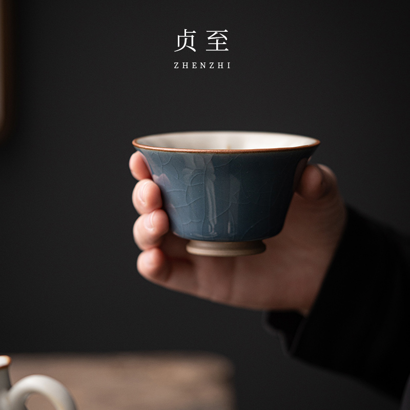 贞至柏韵邱卫国汝窑茶杯