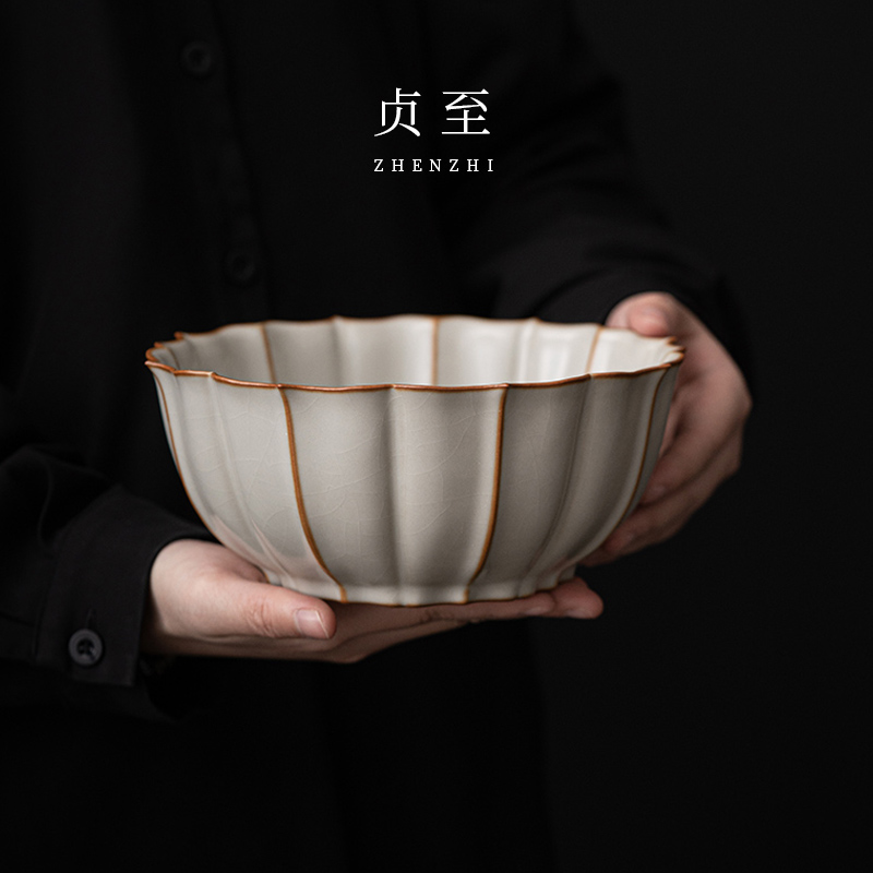 邱卫国汝窑茶洗大号功夫茶具