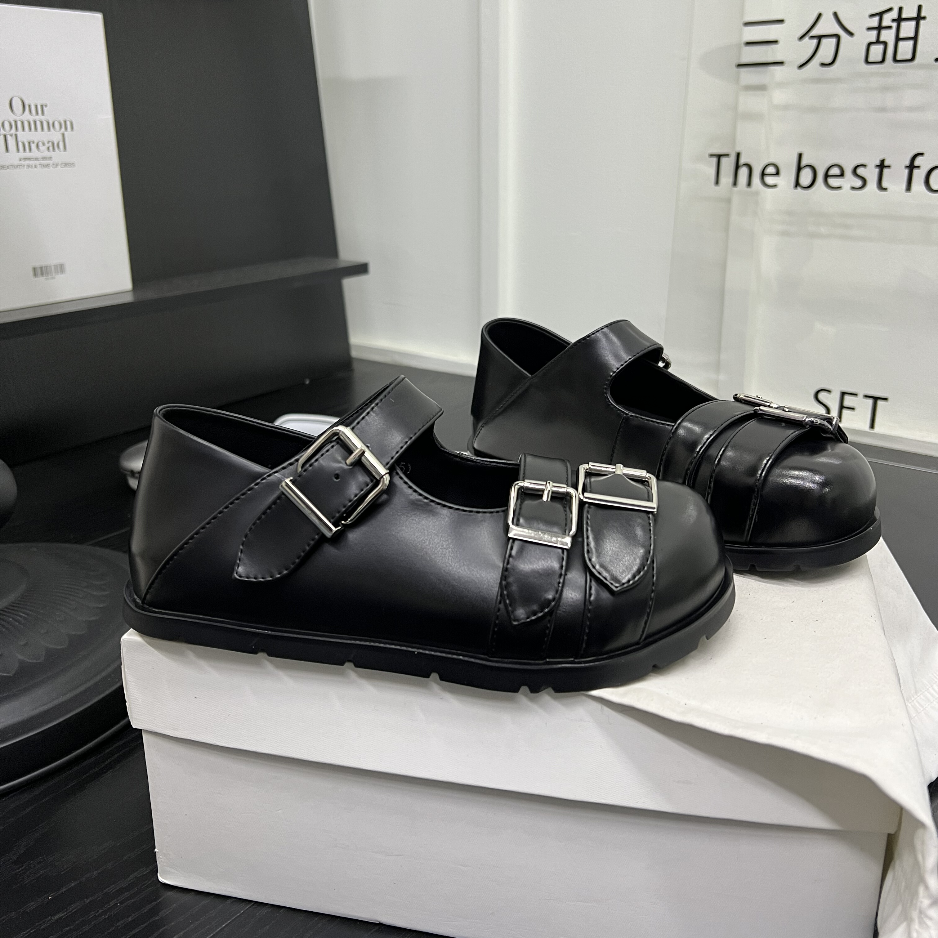 超火皮带扣真皮复古风平底内增高浅口单鞋百搭舒适休闲鞋玛丽珍鞋,女鞋,玛丽珍鞋,淘宝优惠券,粉丝福利购,淘宝优惠卷