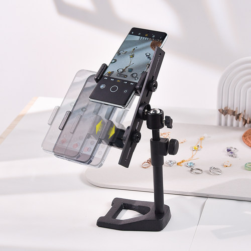 双机位桌面重叠俯拍铸铁加重