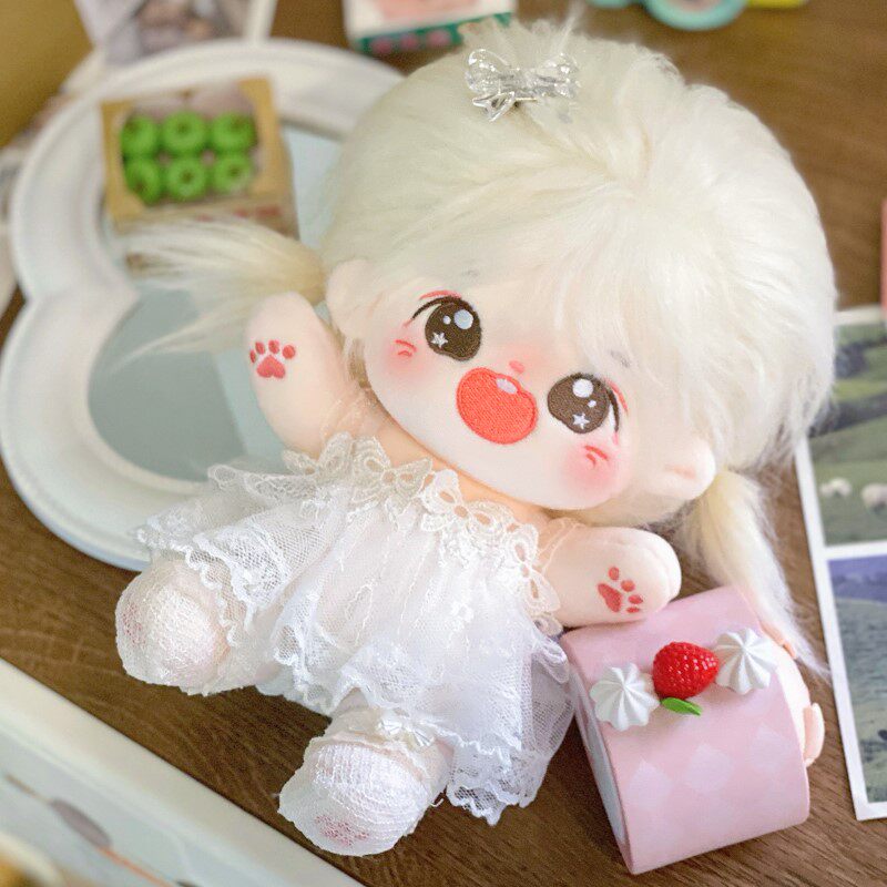 现货包邮小芙蝶吊带裙婴儿帽20cm棉花娃娃裙子娃衣女生可爱连衣裙