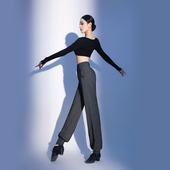 练功服专业跳舞裤 口袋萝卜束脚舞蹈长裤 子 女2025新款 成人拉丁舞裤