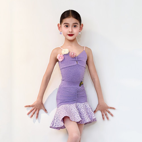 2026新款拉丁舞蹈服女童吊带练功服绝美新品拉丁裙跳舞演出服套装