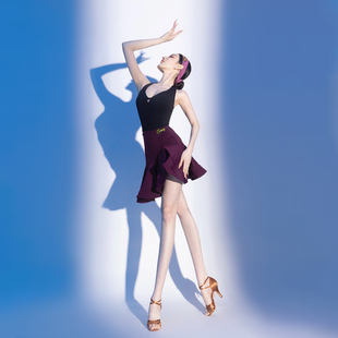 CONNY拉丁舞服女专业舞蹈练功服演出服挂脖连体衣半身裙分体套装