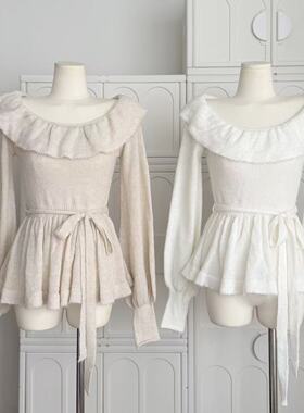 一字肩上衣外套2025新款长袖收腰显瘦气质时尚设计感穿搭春秋