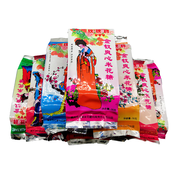 重庆江津特产玫瑰牌十二金钗米花糖600g香甜酥脆老式传统糕点零食