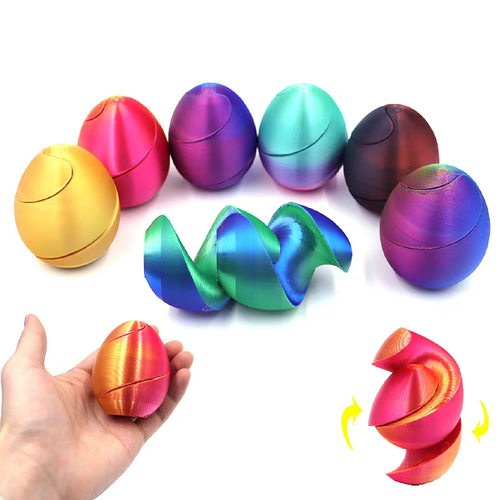 跨境新品3D打印螺旋蛋穿梭玩具｜