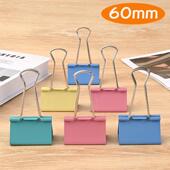 彩色长尾夹60mm燕尾夹特大号夹子文具办公夹子试卷财务票据铁夹子