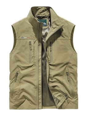 男装摄影速干多口袋钓鱼户外春秋夏季透气面料塔丝隆马甲背心3908