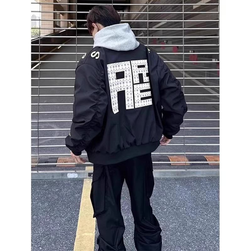秋冬美式刺绣飞行员夹克男款图片