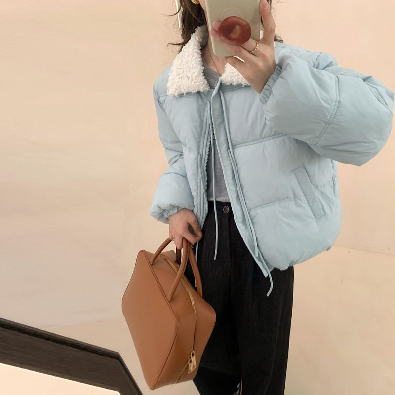 奶呼呼甜美蓝色羽绒棉服