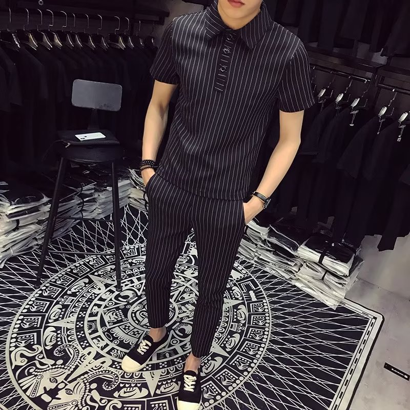夏季男士痞帅短袖运动套装