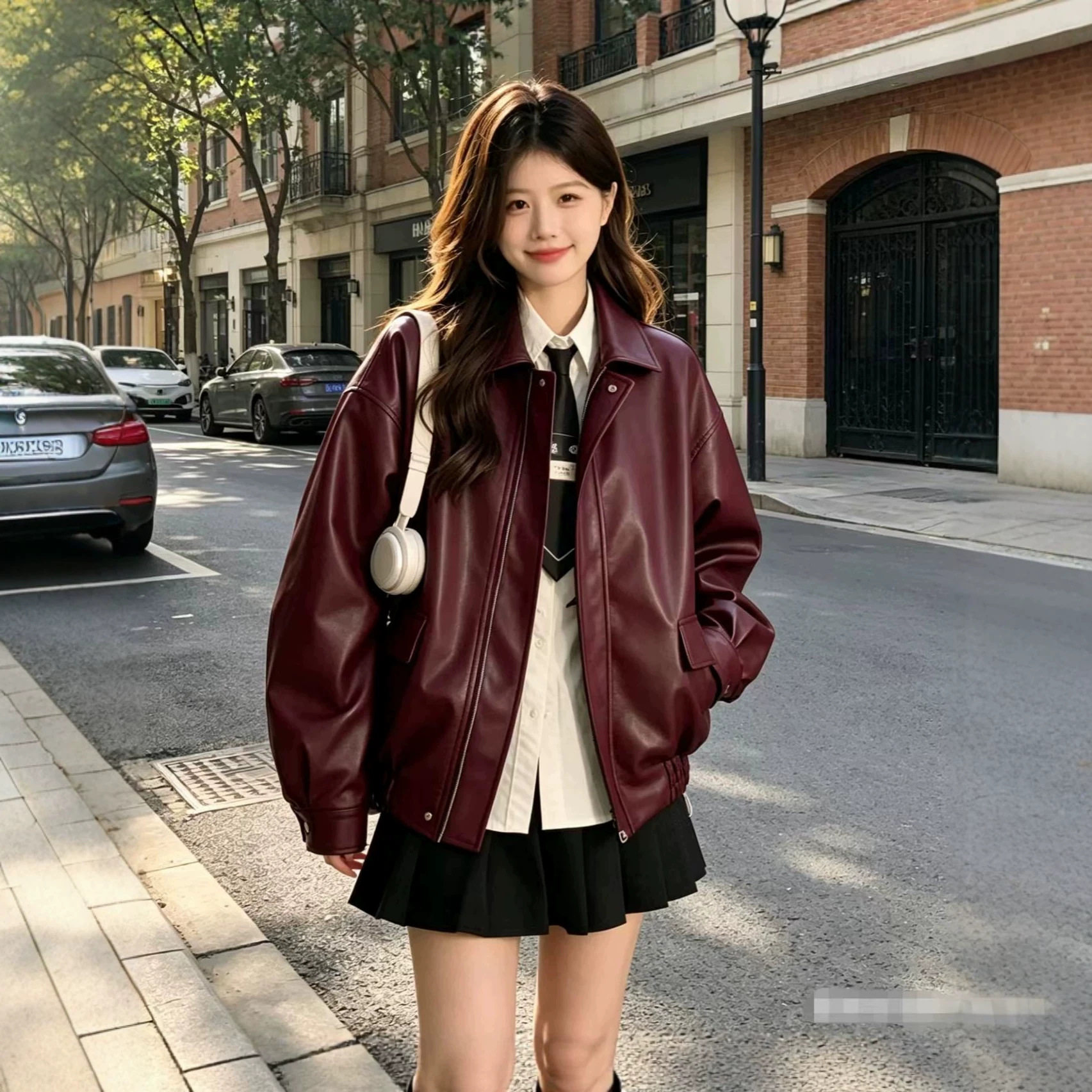春秋PU机车皮衣男女韩版修身图片