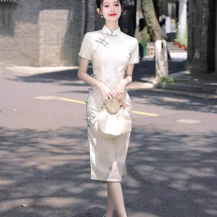 新中式夏季小个子改良旗袍连衣裙