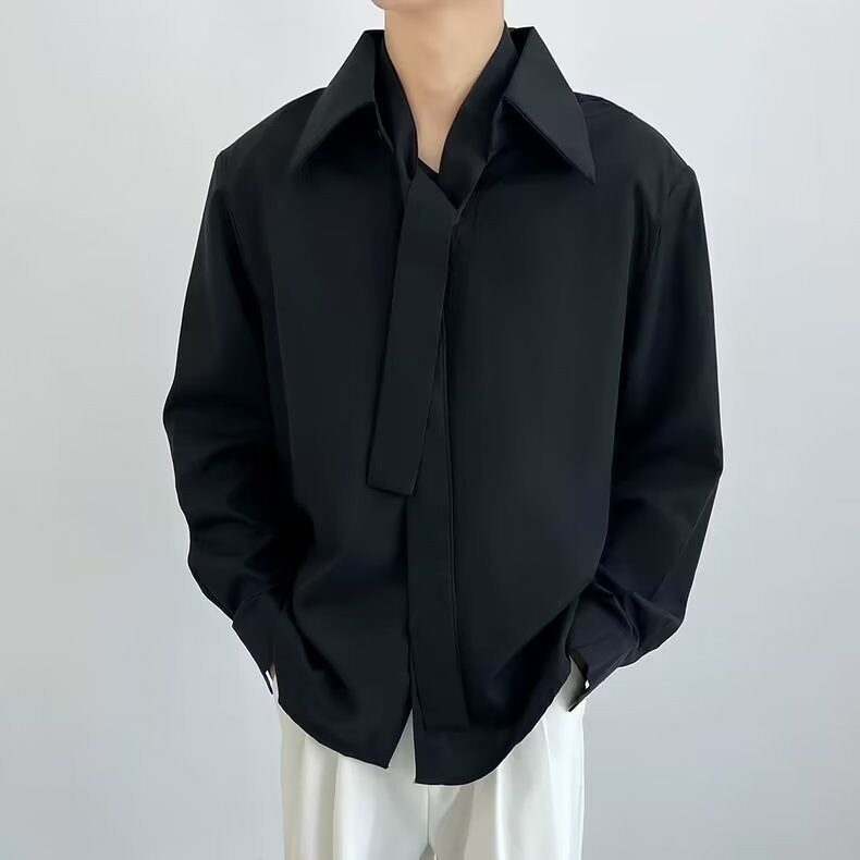 2026法式高级感领带衬衫男