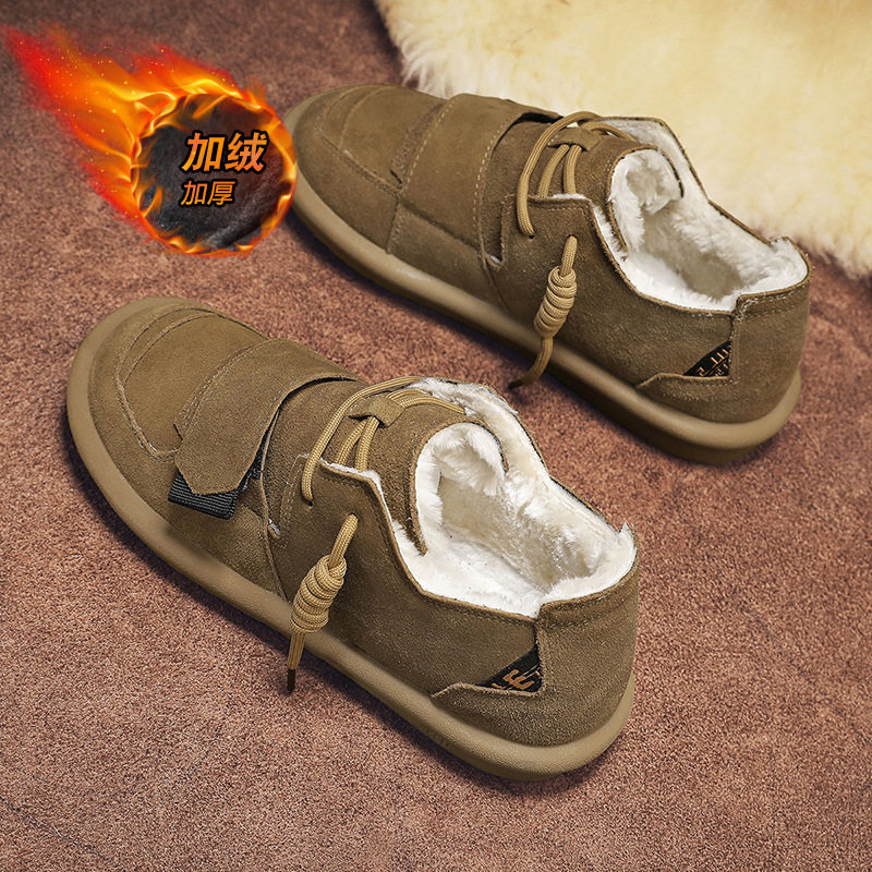 跨境低帮绒面雪地靴复古时尚休闲男士棉鞋秋冬款保暖套筒懒人鞋,流行男鞋,棉鞋,淘宝优惠券,粉丝福利购,淘宝优惠卷