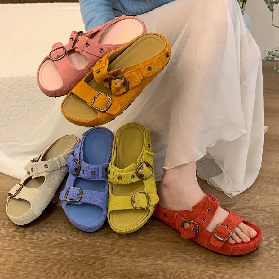 2026夏季厚底勃肯一字凉拖女款