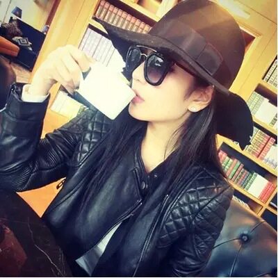 秋装大码女机车PU皮短款皮衣