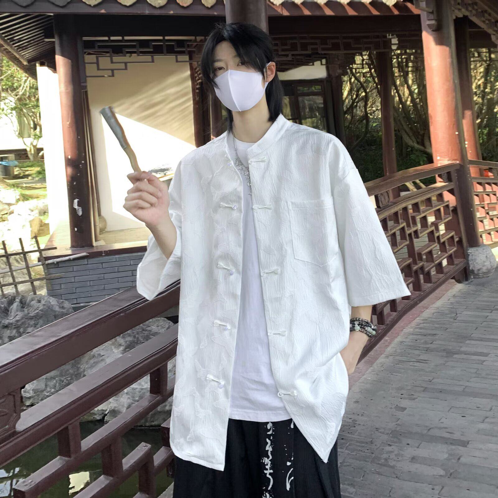 新中式中国结男夏季短袖衬衫