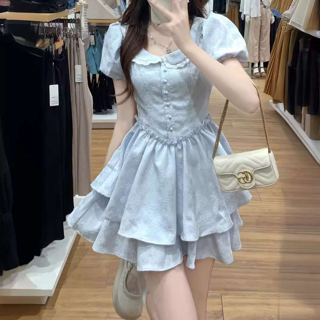 法式娃娃领蛋糕蓬蓬连衣裙小个子