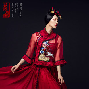 春晓 敬酒服 新娘服 茧迹红色真丝系列中式
