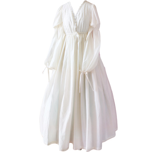 礼服睡裙天使纯棉复古春秋仙女裙