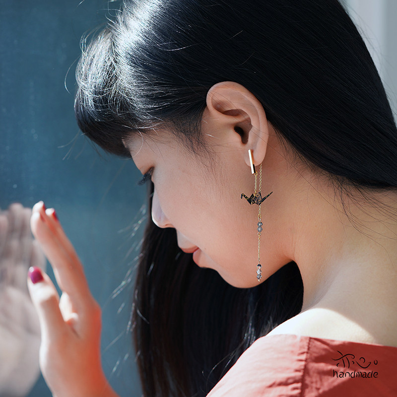 和风日式手工折纸耳环图片